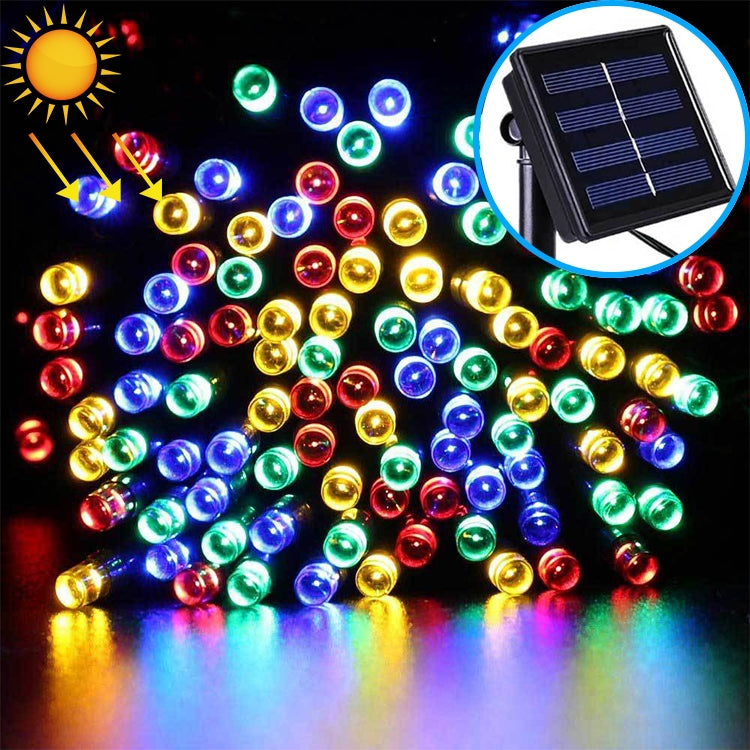 ELECTROPRIME 200 LEDs Outdoor Waterproof Christmas Festival Decoration Solar Lamp String, Length: 22m(Colour)