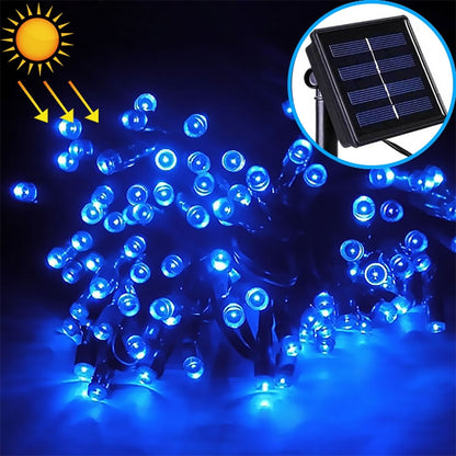 ELECTROPRIME 200 LEDs Outdoor Waterproof Christmas Festival Decoration Solar Lamp String, Length: 22m(Blue)