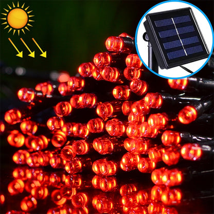 ELECTROPRIME 200 LEDs Outdoor Waterproof Christmas Festival Decoration Solar Lamp String, Length: 22m(Red)