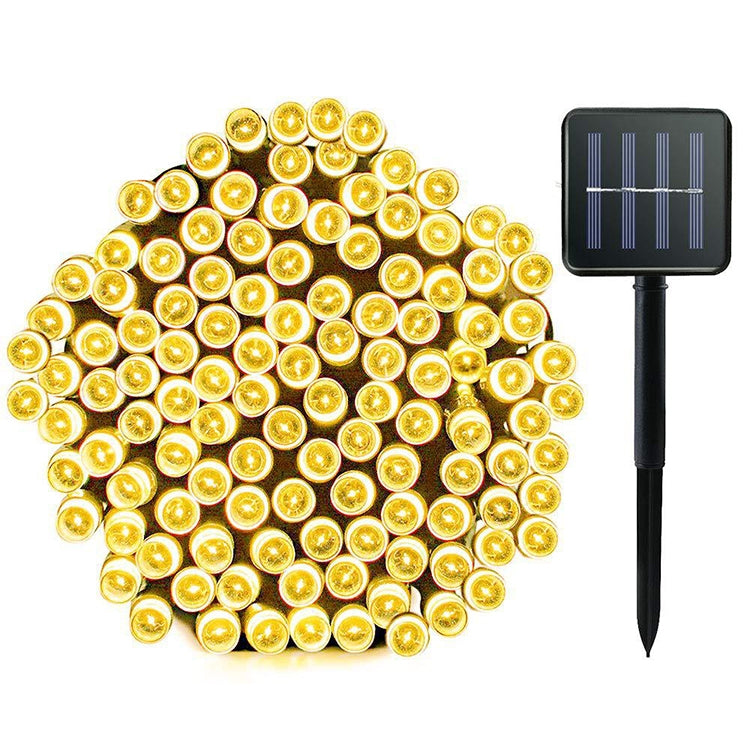 ELECTROPRIME 200 LEDs Outdoor Waterproof Christmas Festival Decoration Solar Lamp String, Length: 22m(Warm White)