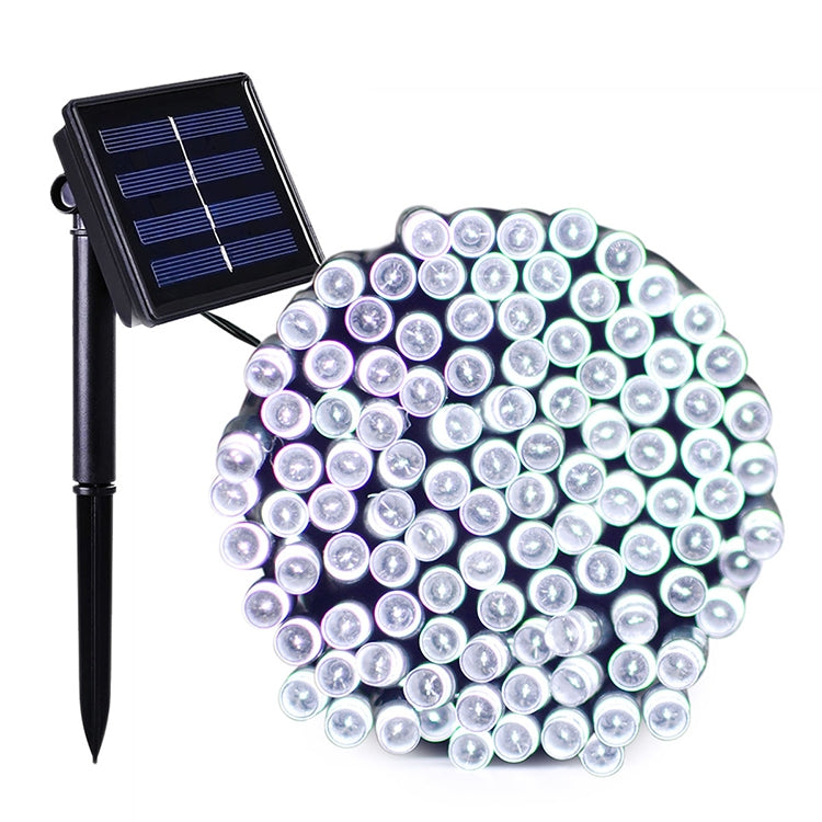 ELECTROPRIME 200 LEDs Outdoor Waterproof Christmas Festival Decoration Solar Lamp String, Length: 22m(White)
