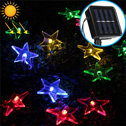 ELECTROPRIME Star Shape 20 LEDs Outdoor Garden Christmas Festival Decoration Solar Lamp String(Colour)