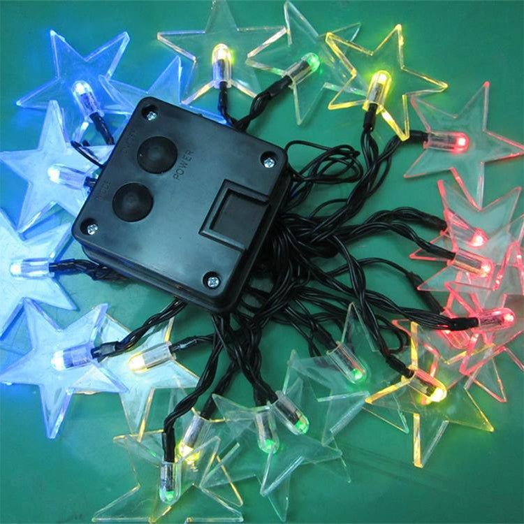 ELECTROPRIME Star Shape 20 LEDs Outdoor Garden Christmas Festival Decoration Solar Lamp String(White)
