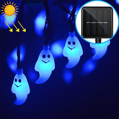 ELECTROPRIME Ghost Shape 30 LEDs Outdoor Garden Waterproof Christmas Festival Decoration Solar Lamp String (Blue)