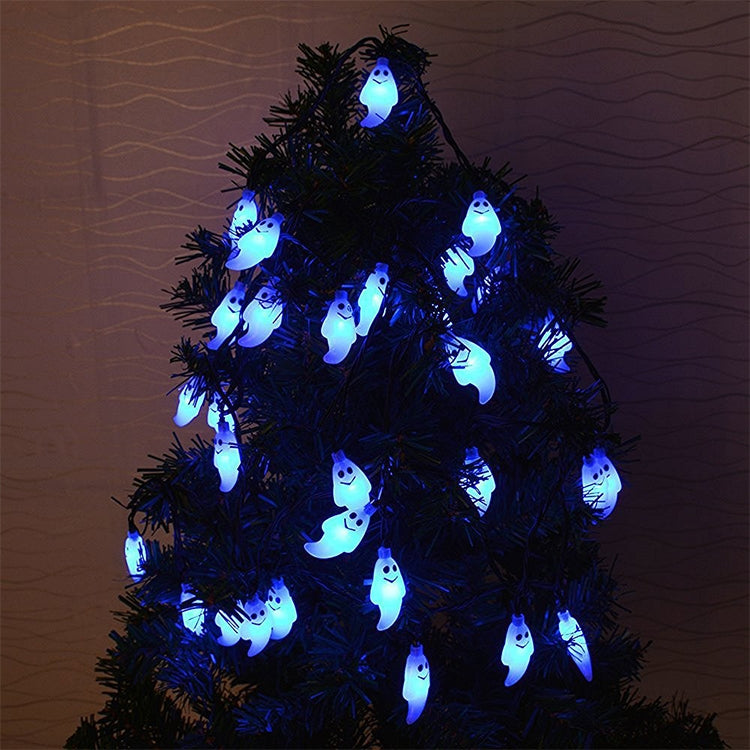ELECTROPRIME Ghost Shape 30 LEDs Outdoor Garden Waterproof Christmas Festival Decoration Solar Lamp String (Blue)