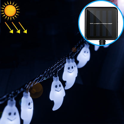 ELECTROPRIME Ghost Shape 30 LEDs Outdoor Garden Waterproof Christmas Festival Decoration Solar Lamp String (White)