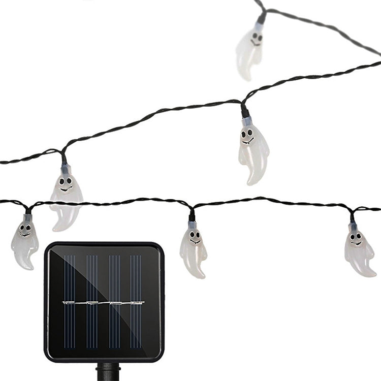 ELECTROPRIME Ghost Shape 30 LEDs Outdoor Garden Waterproof Christmas Festival Decoration Solar Lamp String (White)