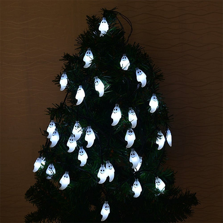 ELECTROPRIME Ghost Shape 30 LEDs Outdoor Garden Waterproof Christmas Festival Decoration Solar Lamp String (White)