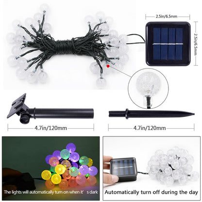 ELECTROPRIME 50 LEDs Bubble Ball Outdoor Garden Waterproof Christmas Spring Festival Decoration Solar Lamp String(Warm White)