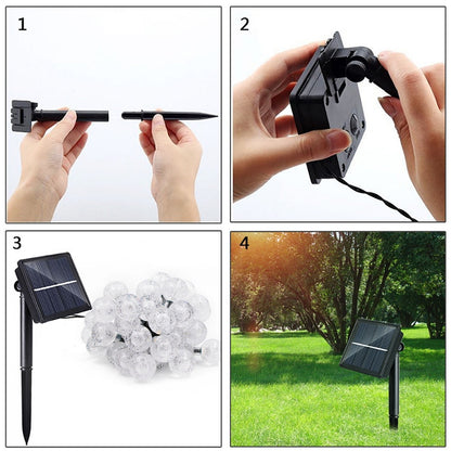ELECTROPRIME 50 LEDs Bubble Ball Outdoor Garden Waterproof Christmas Spring Festival Decoration Solar Lamp String(Warm White)