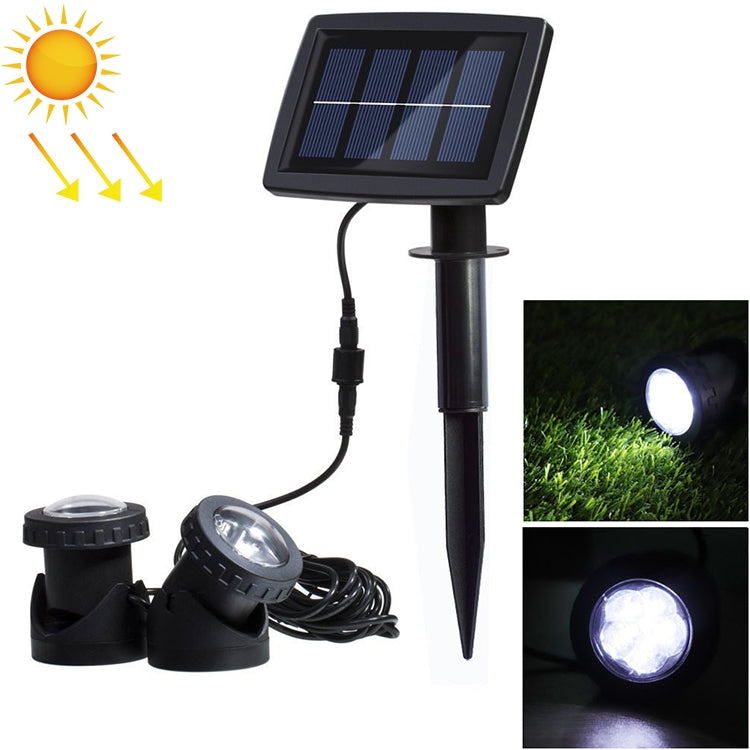 ELECTROPRIME Two Heads LED Outdoor Waterproof Solar Underwater Spotlight Floodlight