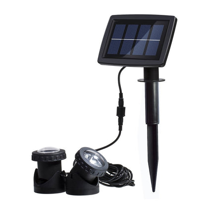 ELECTROPRIME Two Heads LED Outdoor Waterproof Solar Underwater Spotlight Floodlight