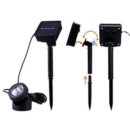 ELECTROPRIME Two Heads LED Outdoor Waterproof Solar Underwater Spotlight Floodlight