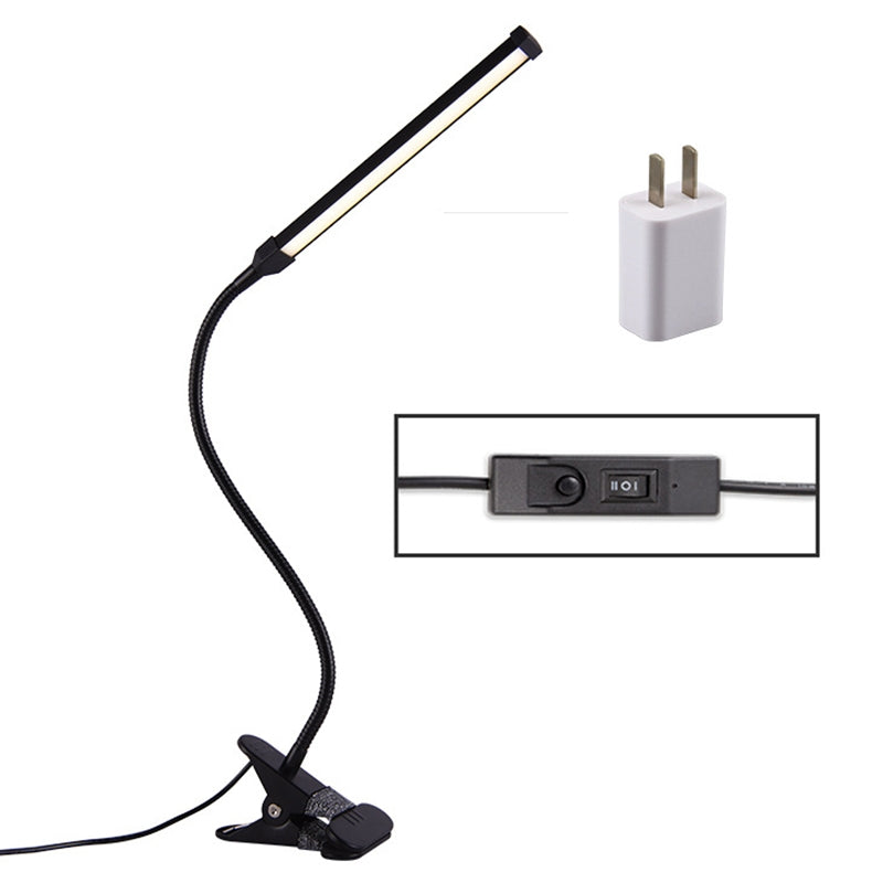 ELECTROPRIME LED Desk Lamp 8W Folding Adjustable Eye Protection Table Lamp, USB Plug-in Version + Power Plug(Black)