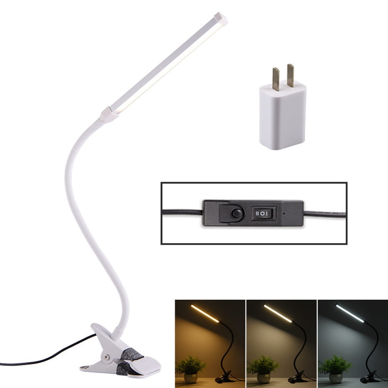 ELECTROPRIME LED Desk Lamp 8W Folding Adjustable Eye Protection Table Lamp, USB Plug-in Version + Power Plug(White)