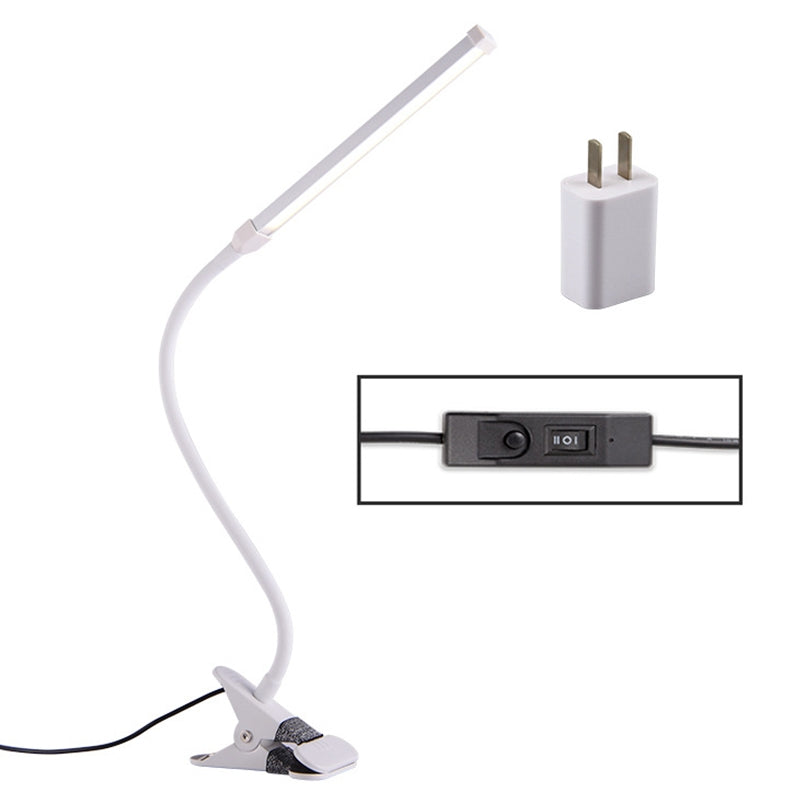 ELECTROPRIME LED Desk Lamp 8W Folding Adjustable Eye Protection Table Lamp, USB Plug-in Version + Power Plug(White)