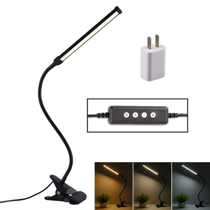 ELECTROPRIME LED Desk Lamp 8W Folding Adjustable USB Charging Eye Protection Table Lamp, USB Charge Version + Power Plug(Black)