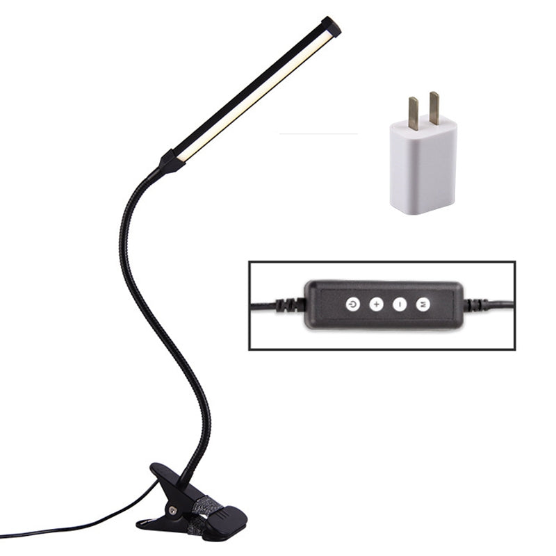 ELECTROPRIME LED Desk Lamp 8W Folding Adjustable USB Charging Eye Protection Table Lamp, USB Charge Version + Power Plug(Black)