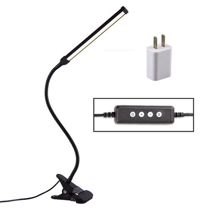 ELECTROPRIME LED Desk Lamp 8W Folding Adjustable USB Charging Eye Protection Table Lamp, USB Charge Version + Power Plug(Black)