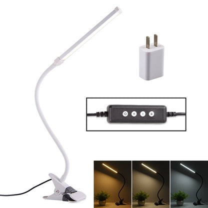 ELECTROPRIME LED Desk Lamp 8W Folding Adjustable USB Charging Eye Protection Table Lamp, USB Charge Version + Power Plug(White)