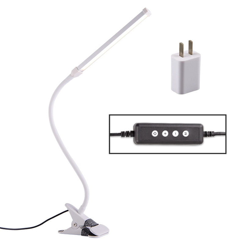 ELECTROPRIME LED Desk Lamp 8W Folding Adjustable USB Charging Eye Protection Table Lamp, USB Charge Version + Power Plug(White)