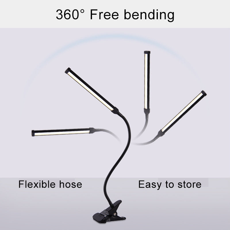 ELECTROPRIME LED Desk Lamp 8W Folding Adjustable USB Charging Eye Protection Table Lamp, USB Charge Version + Power Plug(White)