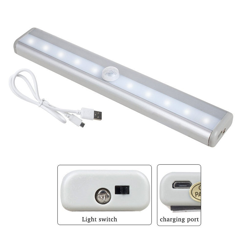 ELECTROPRIME USB0406 Motion Sensor  LED Night Light, White Light, 100LM, Rechargeable, 6000-6500K, 3 Switch Modes