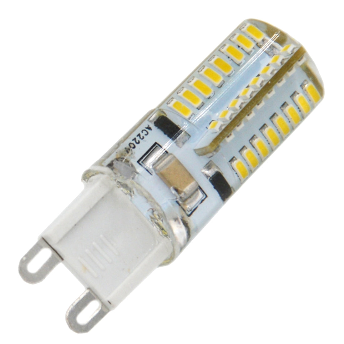 ELECTROPRIME G9 4W 210LM  64 LED SMD 3014 Silicone Corn Light Bulb, AC 110V (Warm White)