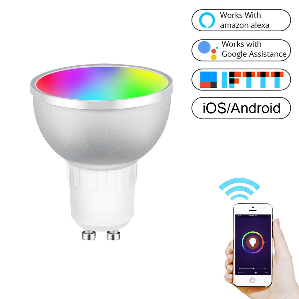 ELECTROPRIME GU10 5W RGB Dimming WIFI Smart LED Light Bulb Energy Saving Light (Colorful Light)