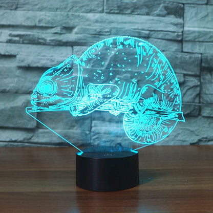 ELECTROPRIME Chameleon Shape 3D Colorful LED Vision Light Table Lamp, USB & Battery Version