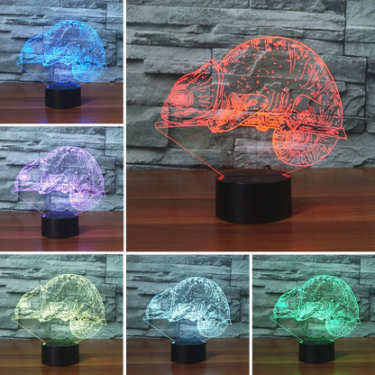 ELECTROPRIME Chameleon Shape 3D Colorful LED Vision Light Table Lamp, USB & Battery Version