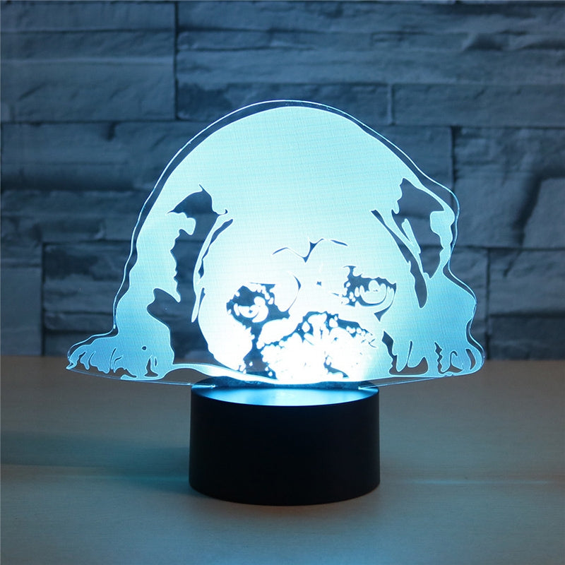 ELECTROPRIME Prostrated Dog Shape 3D Colorful LED Vision Light Table Lamp, Crack Remote Control Version