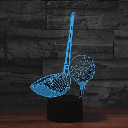 ELECTROPRIME Golf Shape 3D Colorful LED Vision Light Table Lamp, USB & Battery Version
