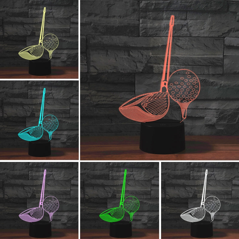 ELECTROPRIME Golf Shape 3D Colorful LED Vision Light Table Lamp, Charging Touch Version