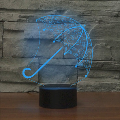 ELECTROPRIME Umbrella Shape 3D Colorful LED Vision Light Table Lamp, USB Touch Version