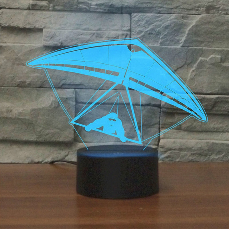 ELECTROPRIME Hang Glider Shape 3D Colorful LED Vision Light Table Lamp, USB & Battery Version