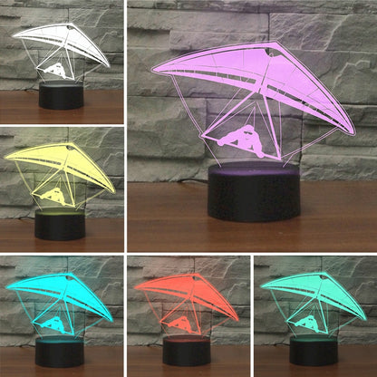 ELECTROPRIME Hang Glider Shape 3D Colorful LED Vision Light Table Lamp, USB & Battery Version