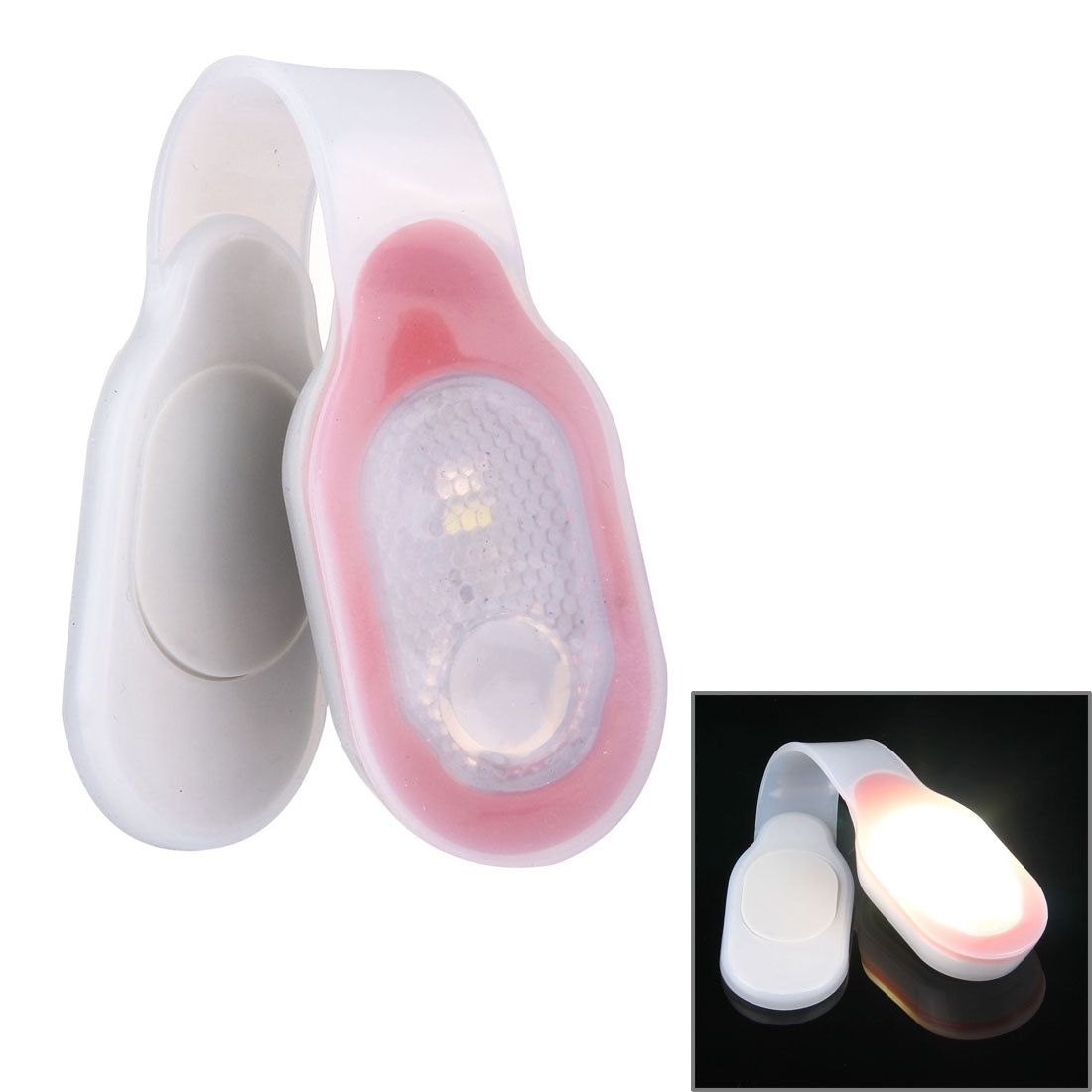 ELECTROPRIME LED Magnetic Clothes Silicone Clip Lamp, CR2032 Button Batteries Powered(Red)