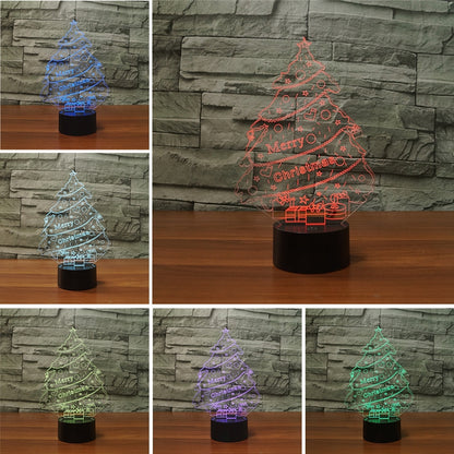 ELECTROPRIME Christmas Tree Shape 3D Colorful LED Vision Light Table Lamp, USB Touch Version