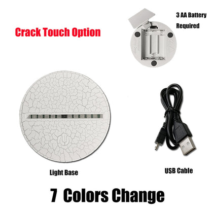 ELECTROPRIME Christmas Tree Shape 3D Colorful LED Vision Light Table Lamp, Crack Touch Version