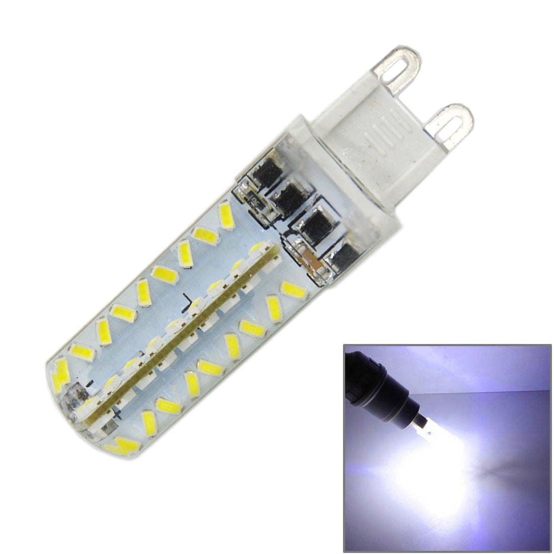 ELECTROPRIME G9 5W 450LM 72 LED SMD 3014 Dimmable Silicone Corn Light Bulb,  AC 110V (White Light)
