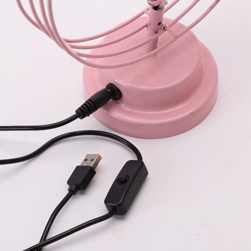 ELECTROPRIME Star Moon Shape Iron Night Light Decorative Light, USB Version (Pink)