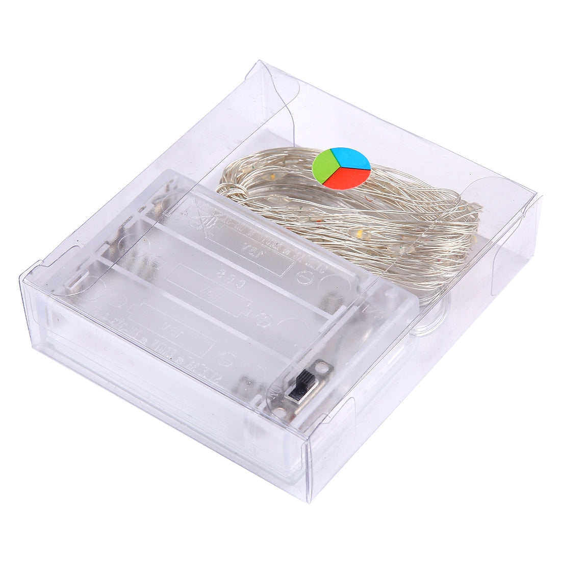 ELECTROPRIME 5m IP65 Waterproof Silver Blue Light Wire String Light, 6W 50 LEDs SMD 0603 3 x AA Batteries Box Fairy Lamp Decorative Light, DC 5V