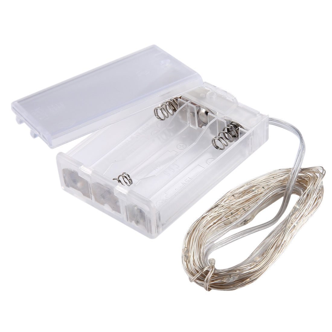 ELECTROPRIME 5m IP65 Waterproof Silver Blue Light Wire String Light, 50 LEDs SMD 0603 3 x AA Batteries Box Fairy Lamp Decorative Light, DC 5V