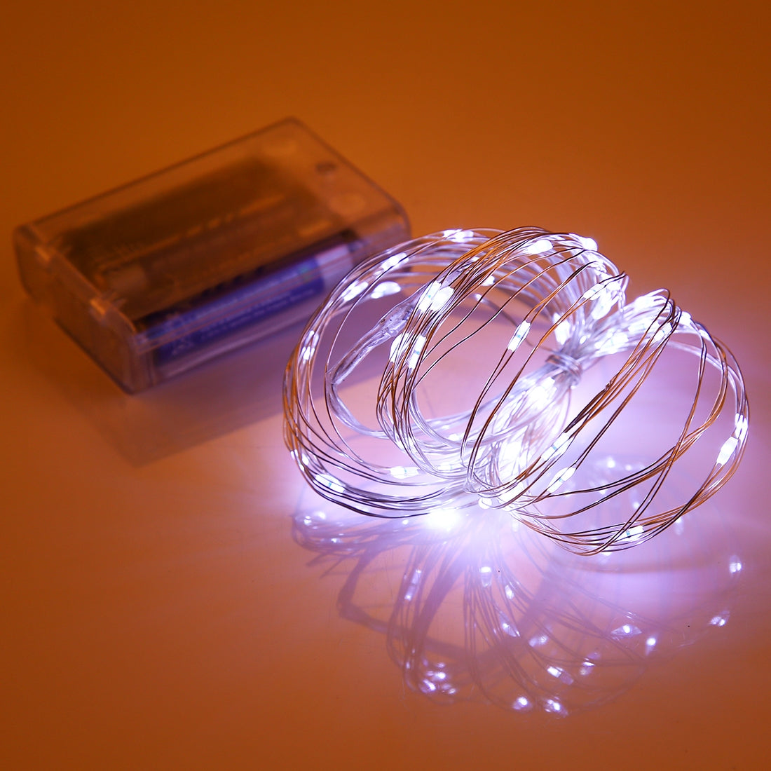 ELECTROPRIME 5m IP65 Waterproof Silver Blue Light Wire String Light, 50 LEDs SMD 0603 3 x AA Batteries Box Fairy Lamp Decorative Light, DC 5V