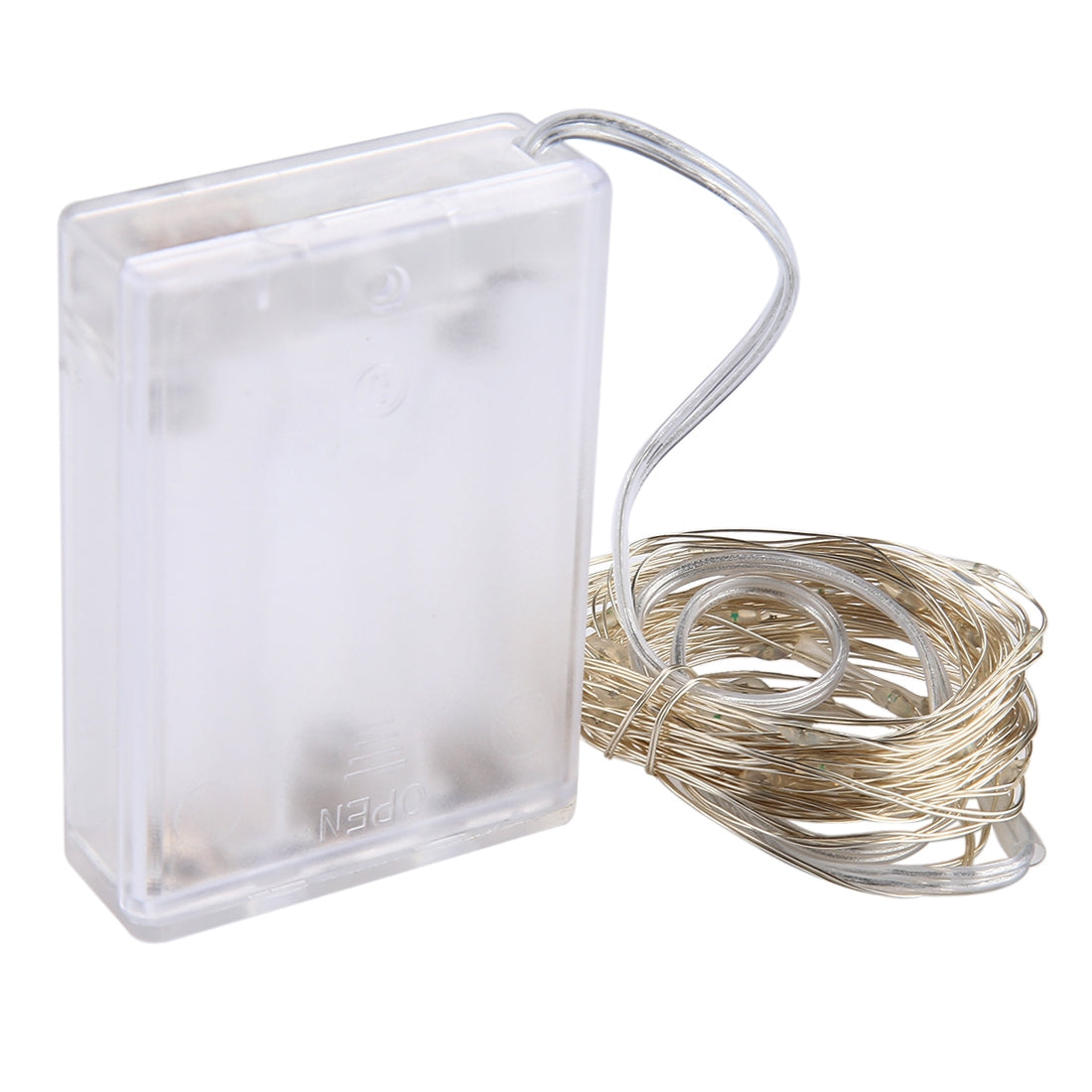 ELECTROPRIME 5m IP65 Waterproof Silver Blue Light Wire String Light, 50 LEDs SMD 0603 3 x AA Batteries Box Fairy Lamp Decorative Light, DC 5V