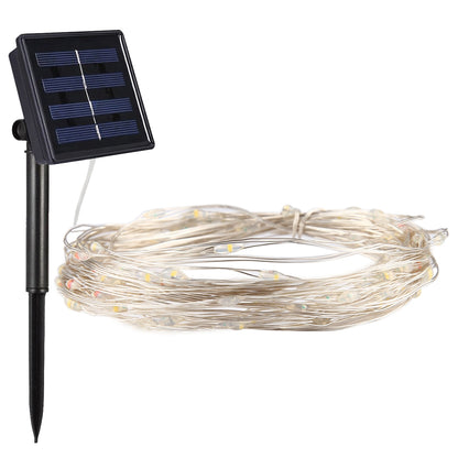 ELECTROPRIME 10m IP65 Waterproof Colorful Light Solar Panel Silver Wire String Light, 100 LEDs SMD 0603 Fairy Lamp Decorative Light