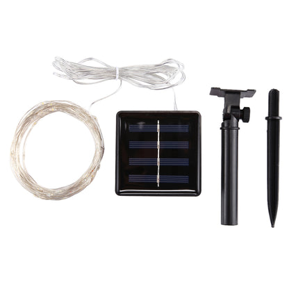 ELECTROPRIME 10m IP65 Waterproof Colorful Light Solar Panel Silver Wire String Light, 100 LEDs SMD 0603 Fairy Lamp Decorative Light