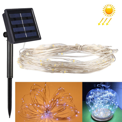ELECTROPRIME 10m IP65 Waterproof Colorful Light Solar Panel Silver Wire String Light, 100 LEDs SMD 0603 Fairy Lamp Decorative Light