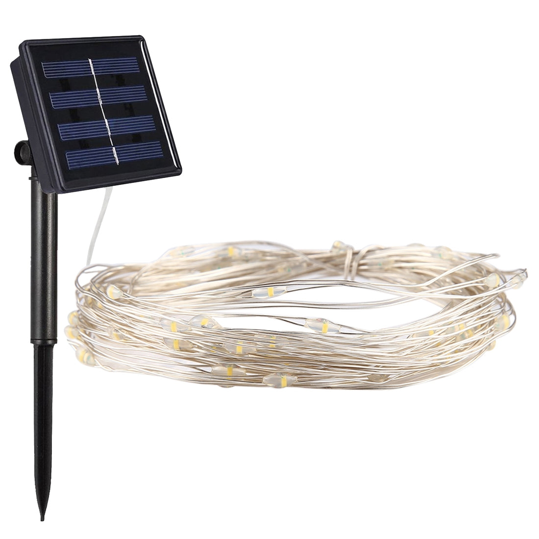 ELECTROPRIME 10m IP65 Waterproof Colorful Light Solar Panel Silver Wire String Light, 100 LEDs SMD 0603 Fairy Lamp Decorative Light